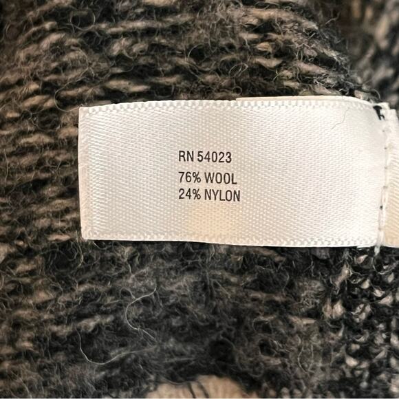 Gap Fuzzy Wool Sweater Men’s Large Pullover Heather Black Tan Crew Neck - Picture 7 of 10